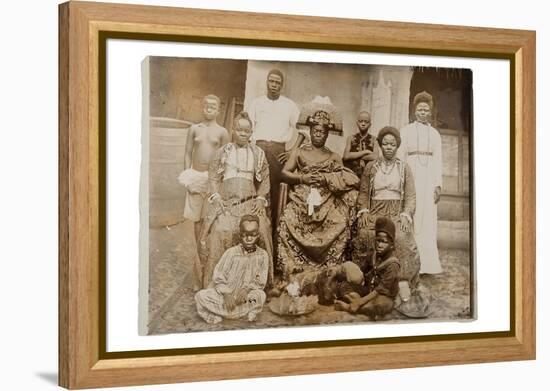 Overami, Ex-King of Benin, and His Suite, Nigeria, c.1900-null-Framed Premier Image Canvas