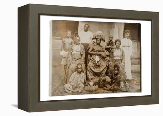 Overami, Ex-King of Benin, and His Suite, Nigeria, c.1900-null-Framed Premier Image Canvas