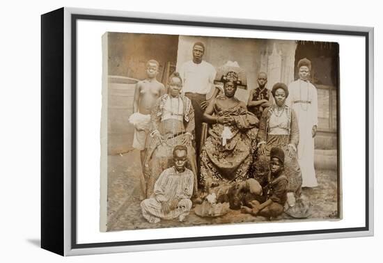 Overami, Ex-King of Benin, and His Suite, Nigeria, c.1900-null-Framed Premier Image Canvas