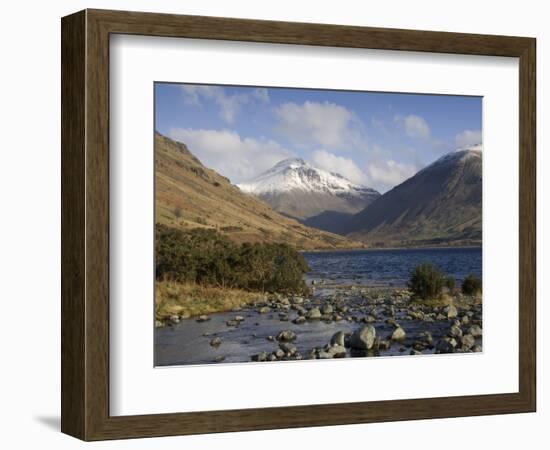 Overbeck Flows into Lake Wastwater, Great Gable 2949 Ft in Centre, Lake District National Park, Cum-James Emmerson-Framed Photographic Print