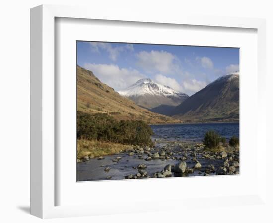 Overbeck Flows into Lake Wastwater, Great Gable 2949 Ft in Centre, Lake District National Park, Cum-James Emmerson-Framed Photographic Print