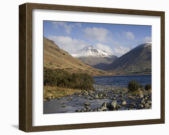 Overbeck Flows into Lake Wastwater, Great Gable 2949 Ft in Centre, Lake District National Park, Cum-James Emmerson-Framed Photographic Print