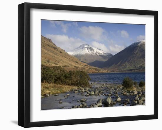 Overbeck Flows into Lake Wastwater, Great Gable 2949 Ft in Centre, Lake District National Park, Cum-James Emmerson-Framed Photographic Print