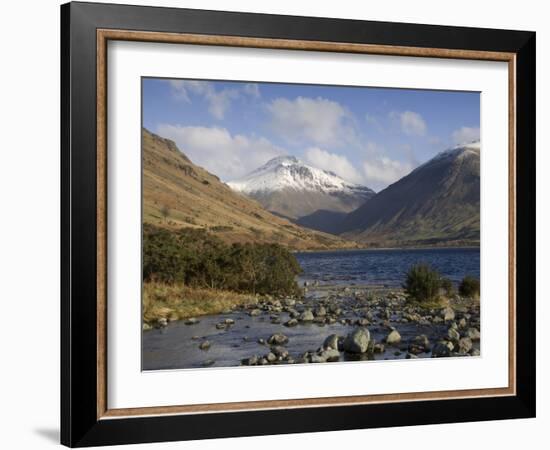 Overbeck Flows into Lake Wastwater, Great Gable 2949 Ft in Centre, Lake District National Park, Cum-James Emmerson-Framed Photographic Print