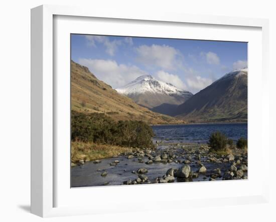 Overbeck Flows into Lake Wastwater, Great Gable 2949 Ft in Centre, Lake District National Park, Cum-James Emmerson-Framed Photographic Print