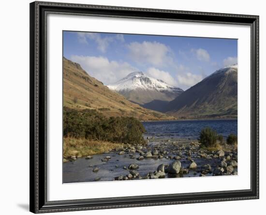 Overbeck Flows into Lake Wastwater, Great Gable 2949 Ft in Centre, Lake District National Park, Cum-James Emmerson-Framed Photographic Print