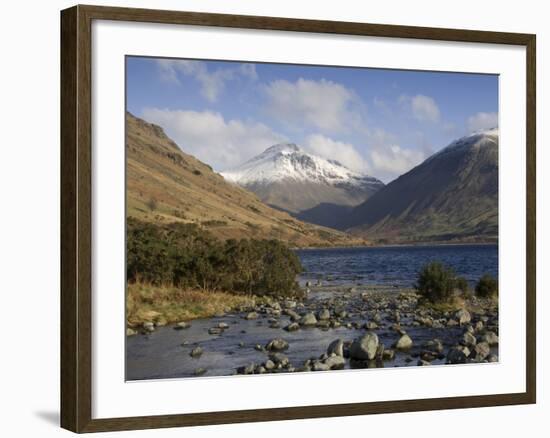 Overbeck Flows into Lake Wastwater, Great Gable 2949 Ft in Centre, Lake District National Park, Cum-James Emmerson-Framed Photographic Print