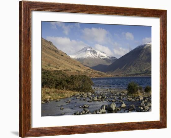 Overbeck Flows into Lake Wastwater, Great Gable 2949 Ft in Centre, Lake District National Park, Cum-James Emmerson-Framed Photographic Print