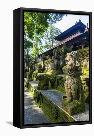 Overgrown Statues in a Temple in the Monkey Forest, Ubud, Bali, Indonesia, Southeast Asia, Asia-Michael Runkel-Framed Premier Image Canvas