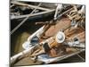 Overhead of Brazillian Men Working on a Small Cargo Boat-Dmitri Kessel-Mounted Photographic Print