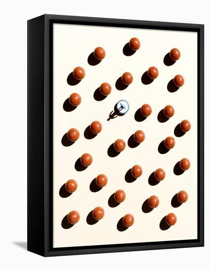 Overhead Shot of Balls and a Subbuteo Player-Eugenio Franchi-Framed Premier Image Canvas