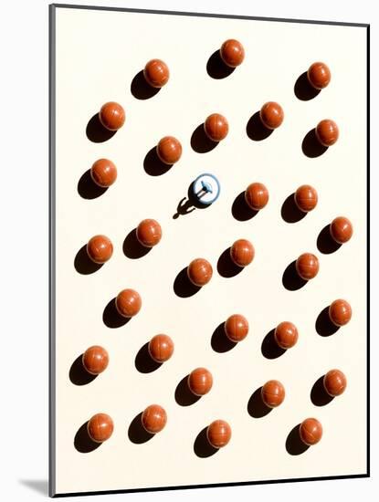 Overhead Shot of Balls and a Subbuteo Player-Eugenio Franchi-Mounted Photographic Print