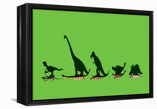 Overhead Shot of Some Dinosaurs-Eugenio Franchi-Framed Premier Image Canvas