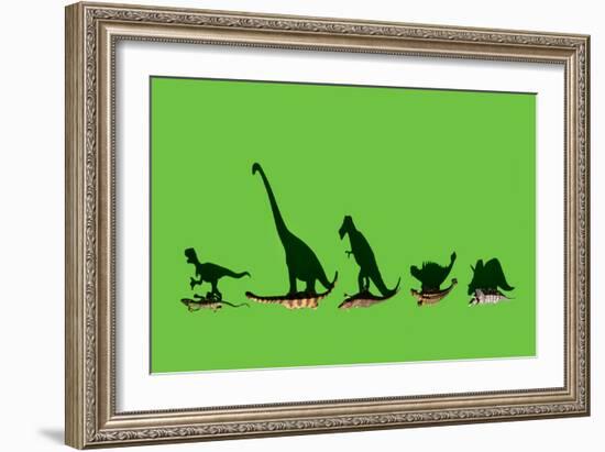 Overhead Shot of Some Dinosaurs-Eugenio Franchi-Framed Photographic Print