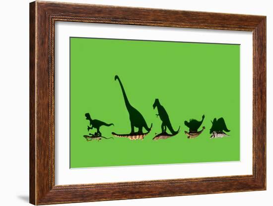 Overhead Shot of Some Dinosaurs-Eugenio Franchi-Framed Photographic Print