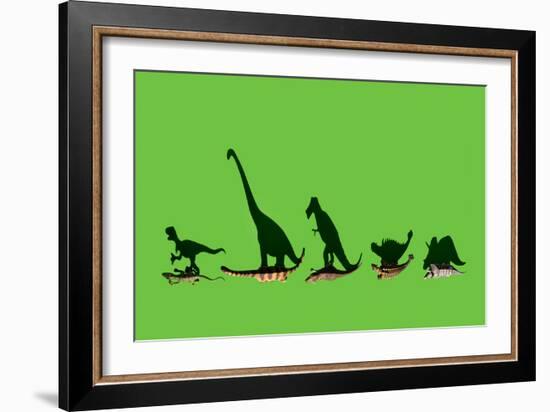 Overhead Shot of Some Dinosaurs-Eugenio Franchi-Framed Photographic Print