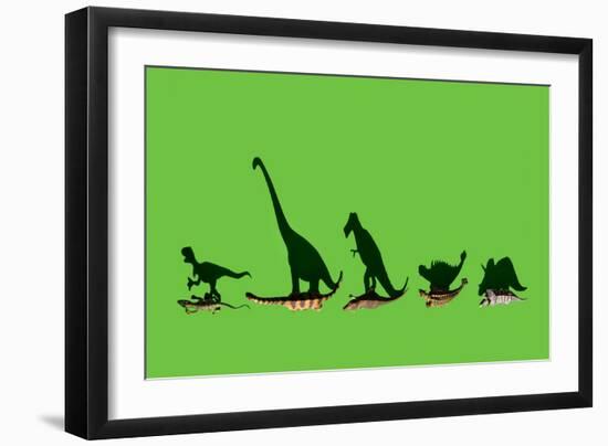 Overhead Shot of Some Dinosaurs-Eugenio Franchi-Framed Photographic Print