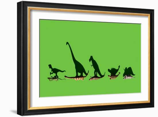 Overhead Shot of Some Dinosaurs-Eugenio Franchi-Framed Photographic Print