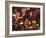 Overhead View of Fallen Rowan Leaves in Autumn Colours, Red and Gold-Kathy Collins-Framed Photographic Print