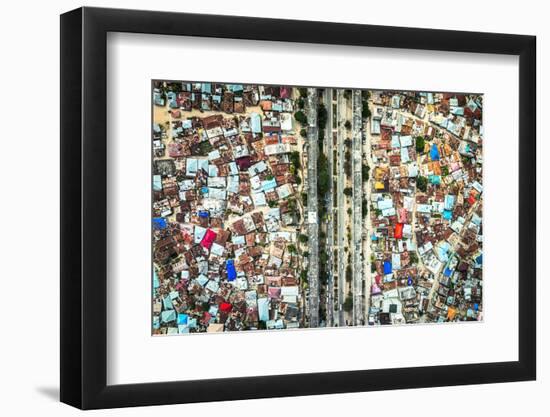 Overhead view of highway crossing the crowded city of Stone Town, Zanzibar, Tanzania-Roberto Moiola-Framed Photographic Print