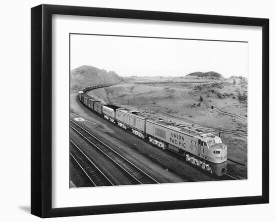 Overhead View of Large Freight Train-null-Framed Photographic Print