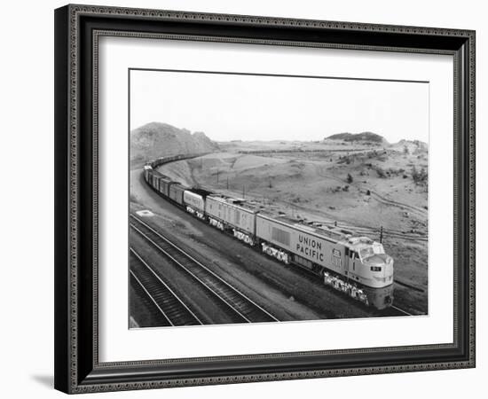 Overhead View of Large Freight Train-null-Framed Photographic Print