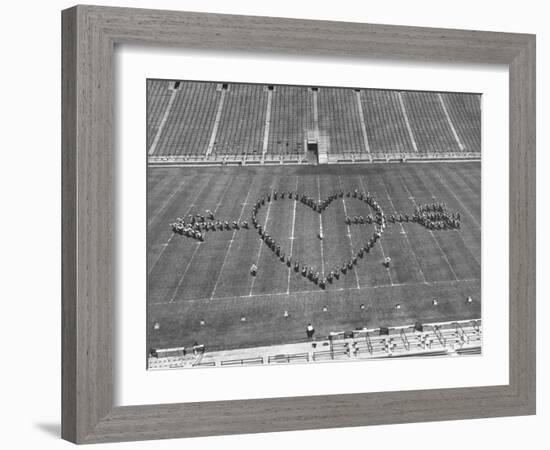 Overhead View of Marching Band Maneuvers During Bands of America-Alfred Eisenstaedt-Framed Photographic Print