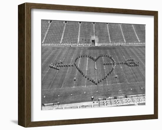 Overhead View of Marching Band Maneuvers During Bands of America-Alfred Eisenstaedt-Framed Photographic Print