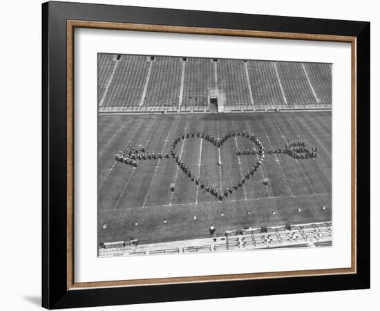 Overhead View of Marching Band Maneuvers During Bands of America-Alfred Eisenstaedt-Framed Photographic Print