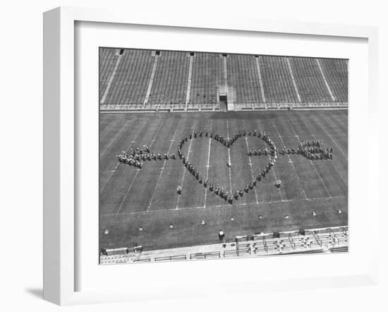 Overhead View of Marching Band Maneuvers During Bands of America-Alfred Eisenstaedt-Framed Photographic Print