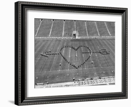 Overhead View of Marching Band Maneuvers During Bands of America-Alfred Eisenstaedt-Framed Photographic Print