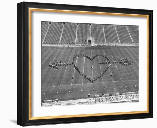 Overhead View of Marching Band Maneuvers During Bands of America-Alfred Eisenstaedt-Framed Photographic Print