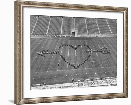 Overhead View of Marching Band Maneuvers During Bands of America-Alfred Eisenstaedt-Framed Photographic Print