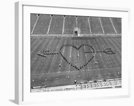 Overhead View of Marching Band Maneuvers During Bands of America-Alfred Eisenstaedt-Framed Photographic Print