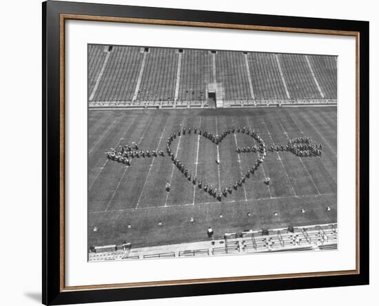 Overhead View of Marching Band Maneuvers During Bands of America-Alfred Eisenstaedt-Framed Photographic Print