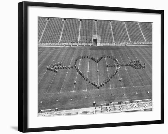 Overhead View of Marching Band Maneuvers During Bands of America-Alfred Eisenstaedt-Framed Photographic Print