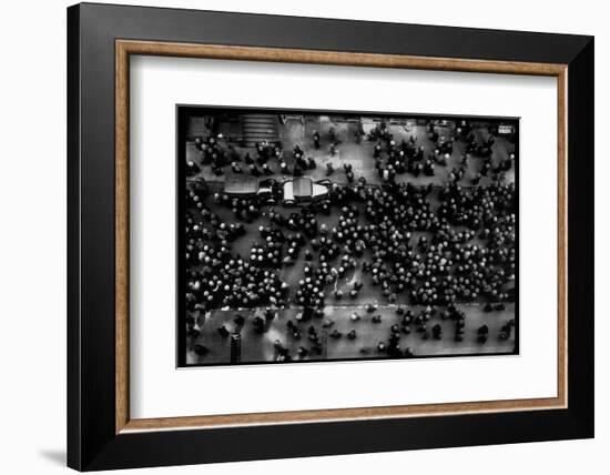 Overhead View of Men Relaxing on 36th Street, Between Eighth and Ninth Aves.-Margaret Bourke-White-Framed Photographic Print