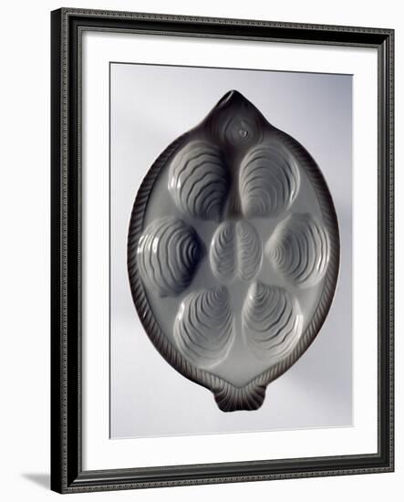 Overhead View of Platter Decorated with Mussels in Relief-null-Framed Giclee Print