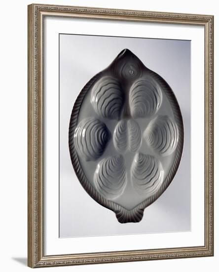 Overhead View of Platter Decorated with Mussels in Relief-null-Framed Giclee Print