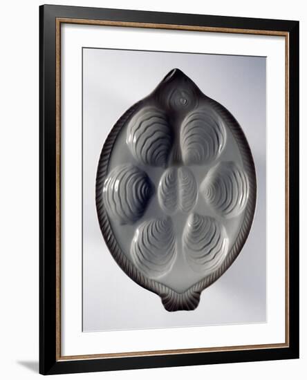 Overhead View of Platter Decorated with Mussels in Relief-null-Framed Giclee Print