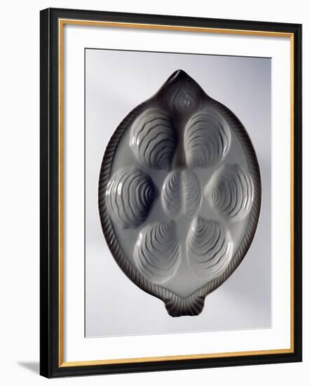 Overhead View of Platter Decorated with Mussels in Relief-null-Framed Giclee Print