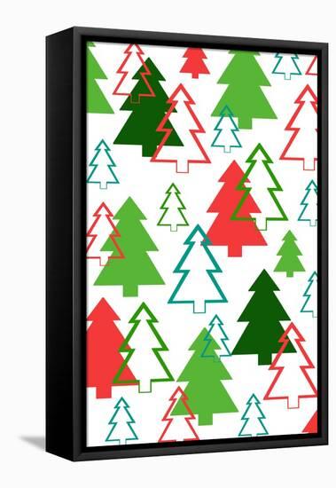 Overlaid Christmas Trees, 2017-Louisa Hereford-Framed Premier Image Canvas