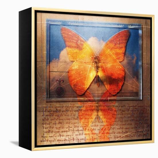 Overlaying Butterflies and Text-Colin Anderson-Framed Premier Image Canvas