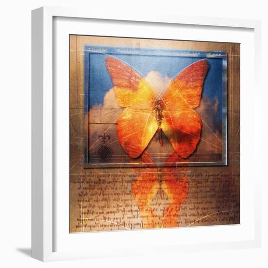 Overlaying Butterflies and Text-Colin Anderson-Framed Photographic Print