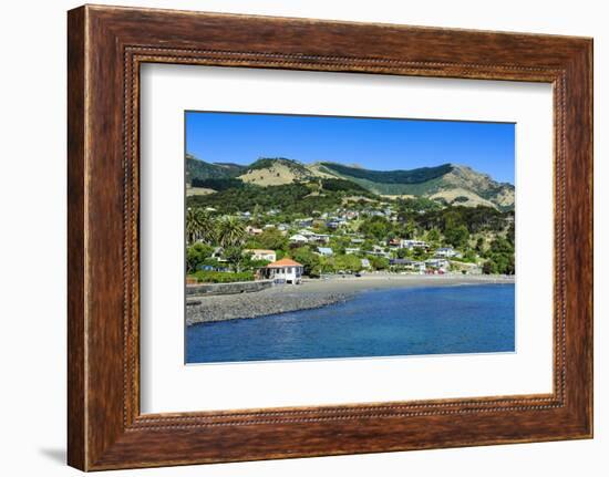 Overlook over Akaroa, Banks Peninsula, Canterbury, South Island, New Zealand, Pacific-Michael Runkel-Framed Photographic Print