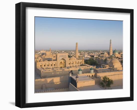 Overlooking City, the Mosques and Medressas at Ichon Qala Fortress, Khiva, Uzbekistan, Central Asia-Michael Runkel-Framed Photographic Print