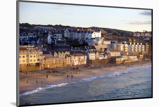 Overlooking Porthmeor Beach in St. Ives at Sunset, Cornwall, England, United Kingdom, Europe-Simon Montgomery-Mounted Photographic Print