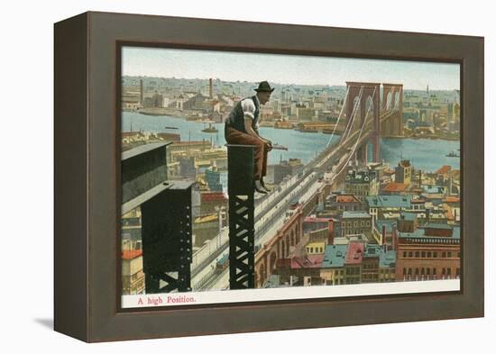 Overlooking the Brooklyn Bridge-null-Framed Stretched Canvas