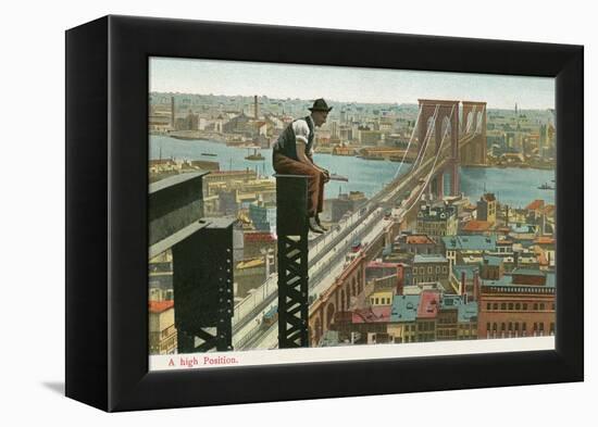 Overlooking the Brooklyn Bridge-null-Framed Stretched Canvas