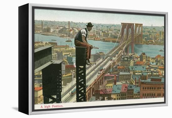 Overlooking the Brooklyn Bridge-null-Framed Stretched Canvas